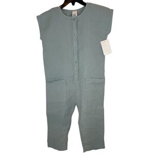 NWOT Open Edit Girls Blue Jumpsuit Size 5 Organic Cotton